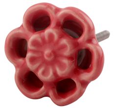 Red Tiny Flower Ceramic Drawer Knobs Online